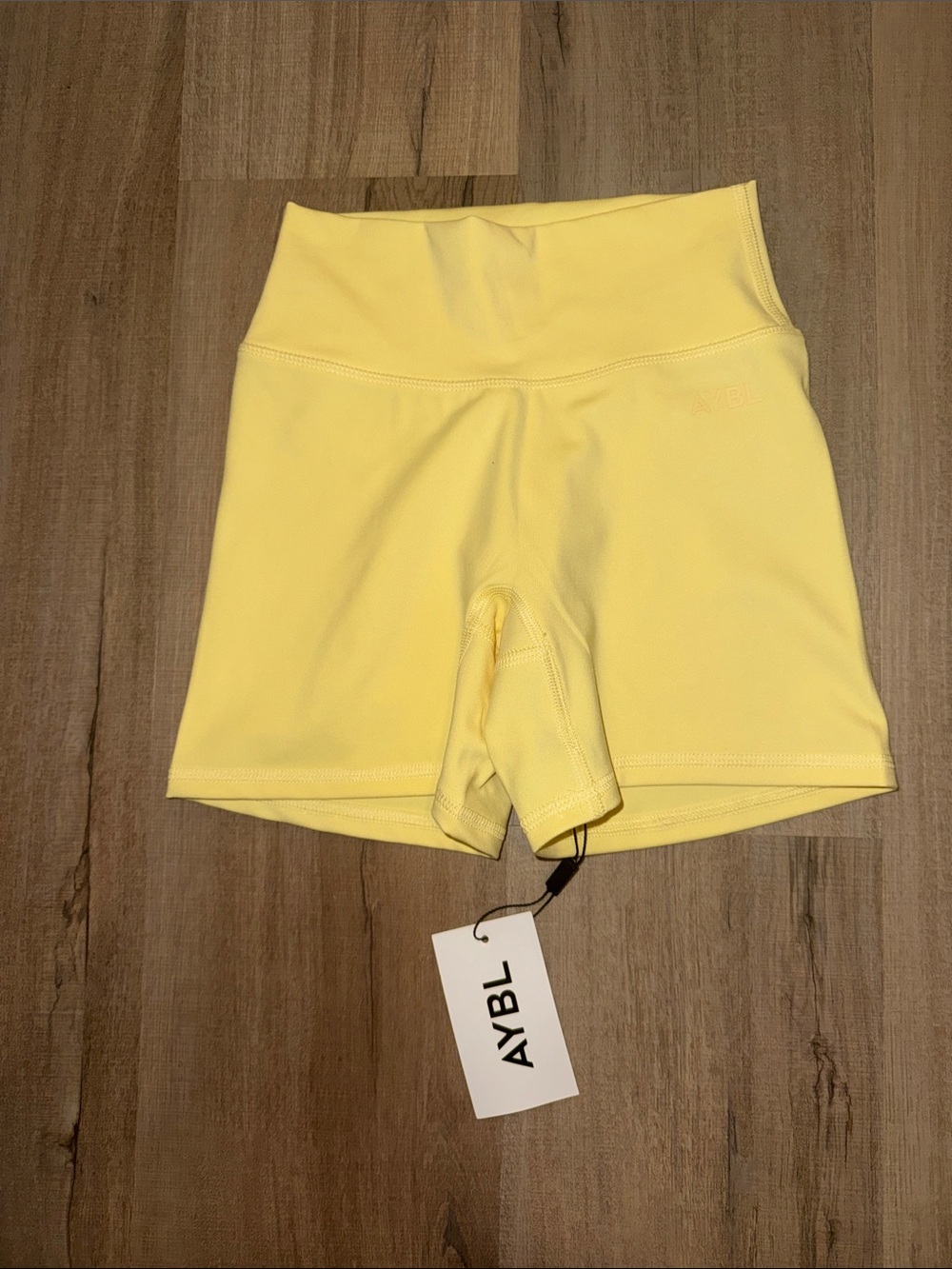 AYBL High-Rise Pastel Yellow Bike Shorts